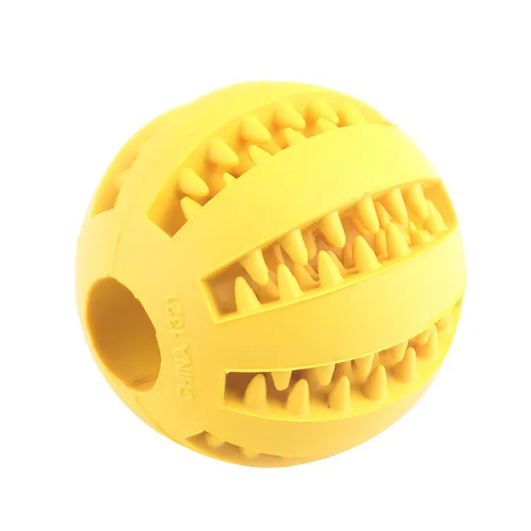 Bite-Resistant Dog Treat Dispenser & Tooth Cleaning Chew Ball