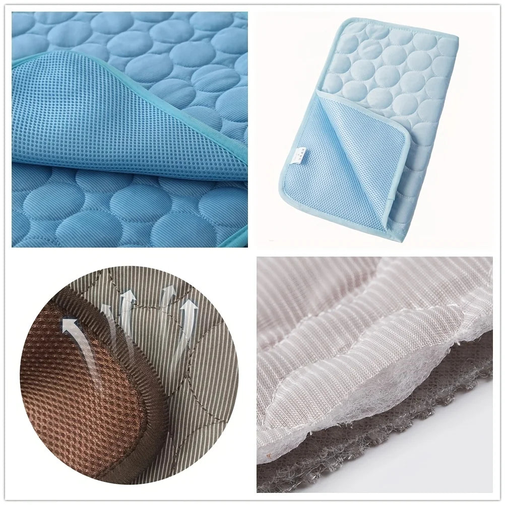 Summer Self-Cooling Pet Mat & Breathable Ice Pad Blanket for Dogs & Cats