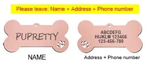 Custom Engraved Pet ID Tag & Personalised Dog & Cat Name Pendant Keyring
