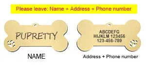 Custom Engraved Pet ID Tag & Personalised Dog & Cat Name Pendant Keyring