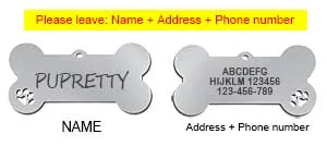 Custom Engraved Pet ID Tag & Personalised Dog & Cat Name Pendant Keyring