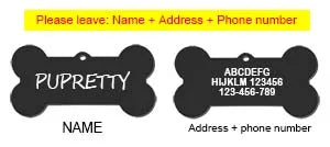 Custom Engraved Pet ID Tag & Personalised Dog & Cat Name Pendant Keyring