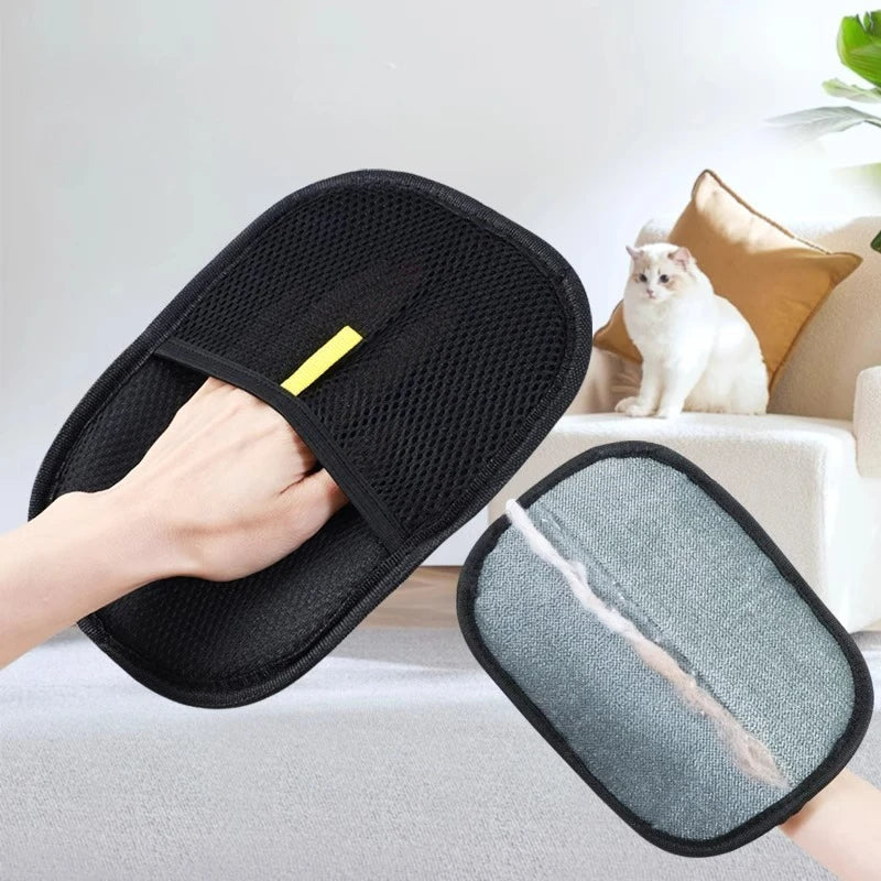 Portable Washable Pet Hair Remover & Grooming Dehairing Gloves