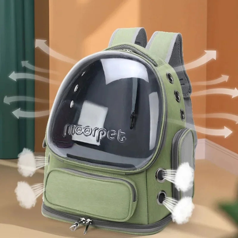 Breathable Transparent Outdoor Travel Cat Carrier Backpack