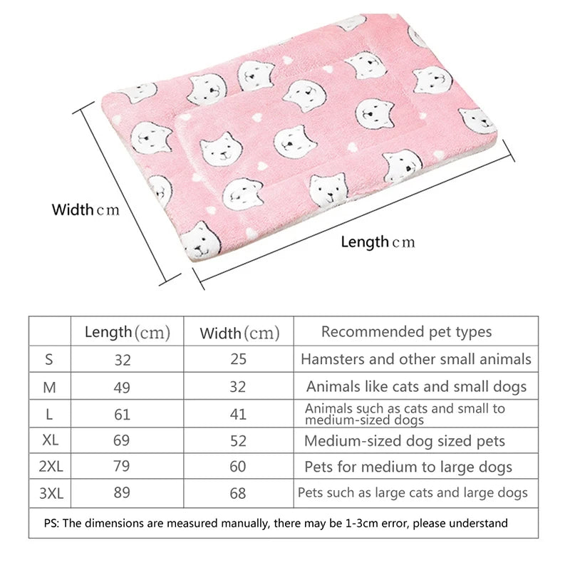 Thickened Flannel Soft Cat & Small Dog Sleeping Mat Cushion