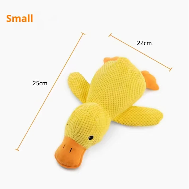 Soft Hugging Yellow Duck Plush Companion & Anxiety-Relieving Dog Toy