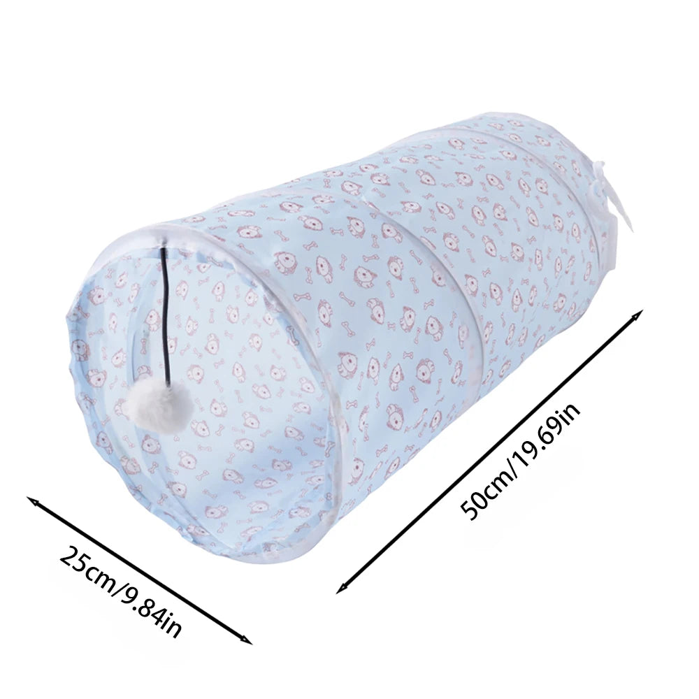 Foldable Interactive Cat Tunnel Tube Toy with Crinkle Play