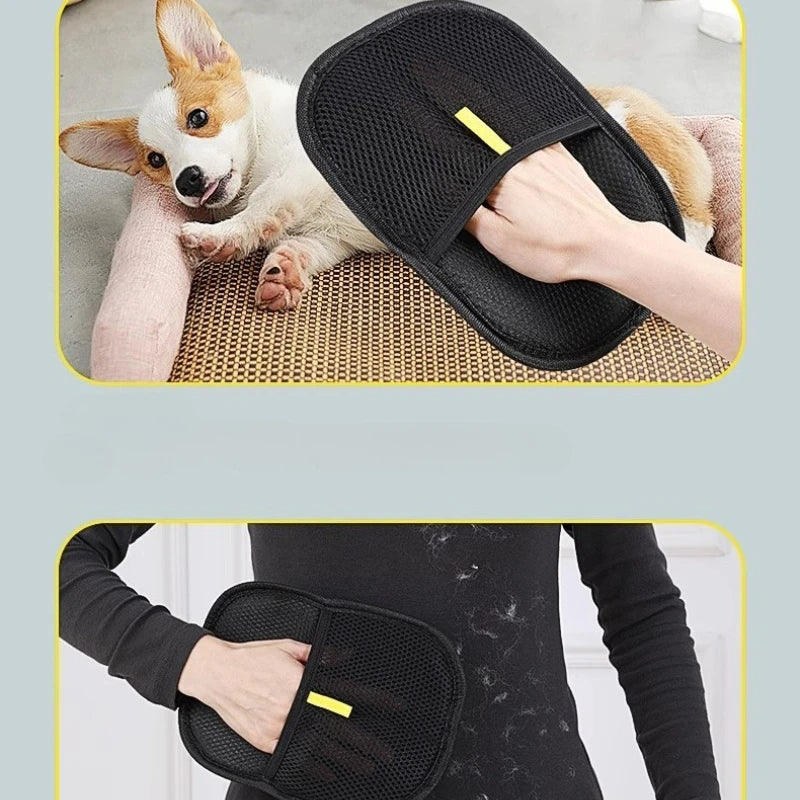 Portable Washable Pet Hair Remover & Grooming Dehairing Gloves