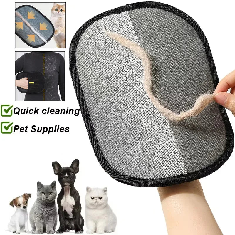 Portable Washable Pet Hair Remover & Grooming Dehairing Gloves