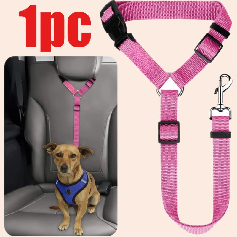 Adjustable Nylon Pet Car Seat Belt & Safety Lead Leash