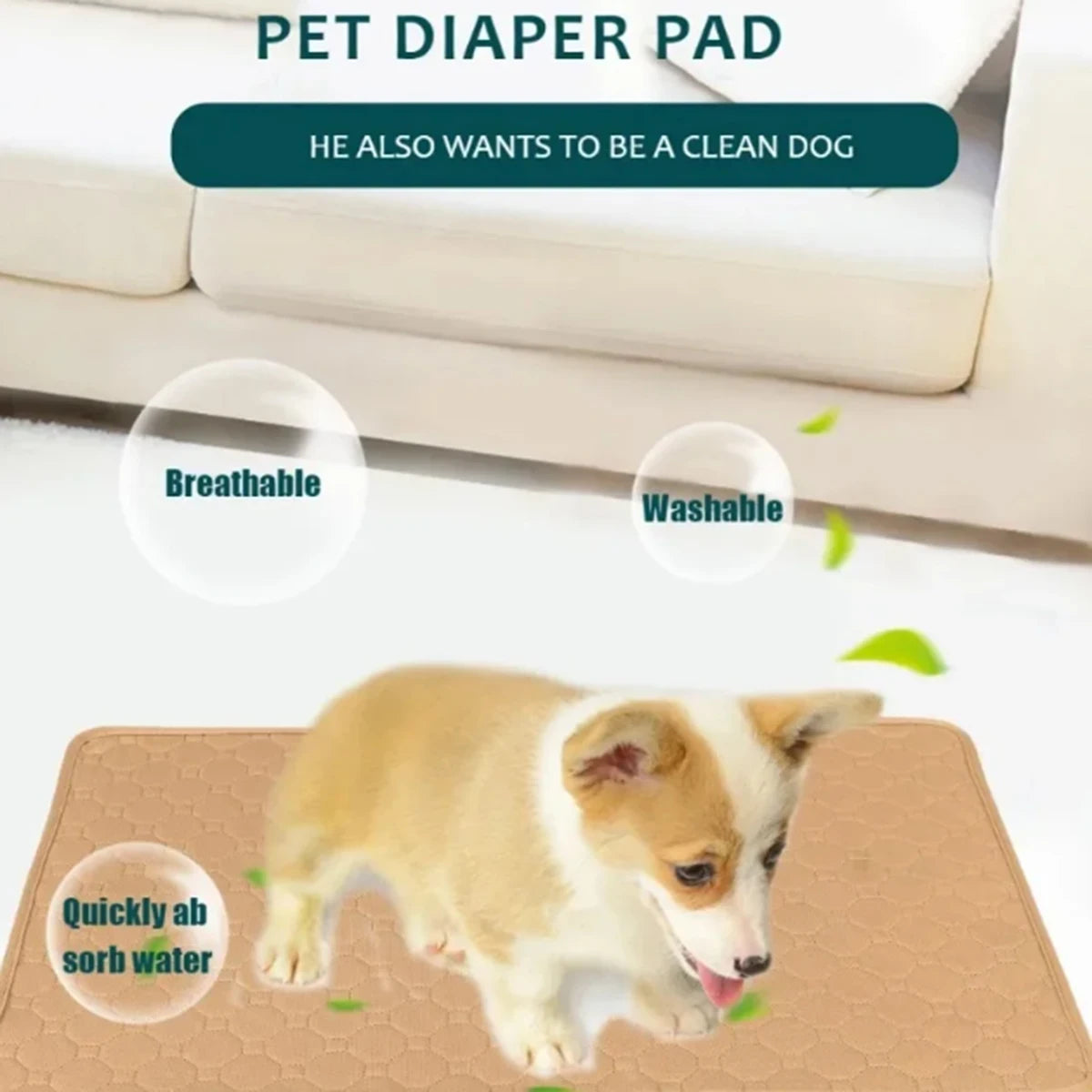 Reusable & Washable Waterproof Dog Pee Pad & Puppy Training Mat