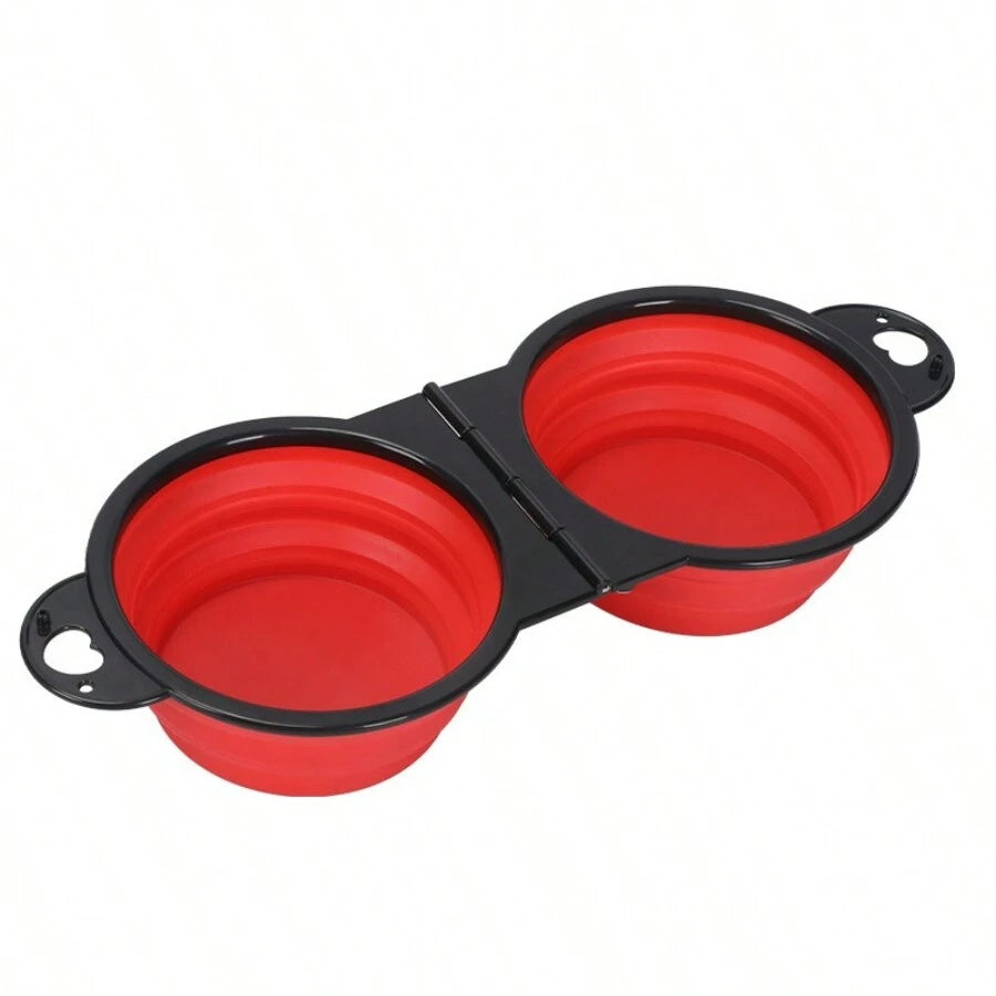 2-in-1 Foldable Dual Pet Travel Food & Water Bowl