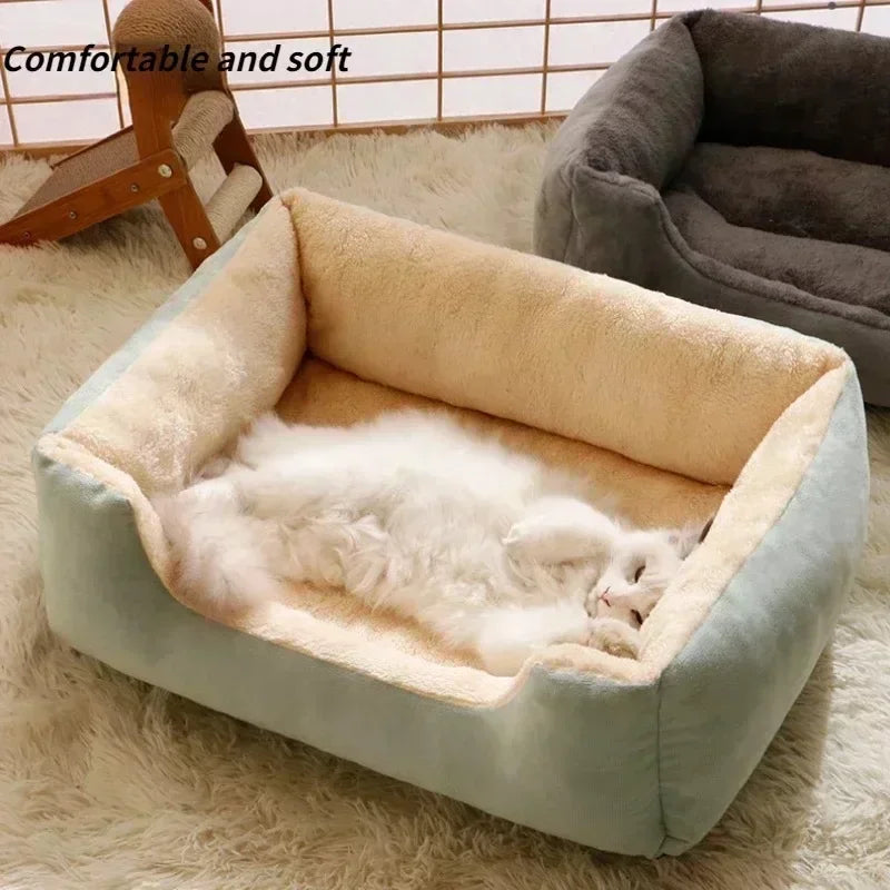 Plush Oval Cat & Small Dog Cuddler Bed