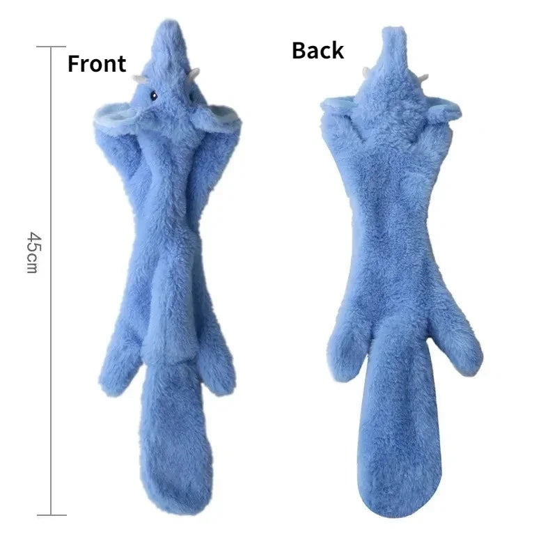 No Stuffing Plush Squeaky Dog Chew Toy with Crinkle Paper & Squeakers