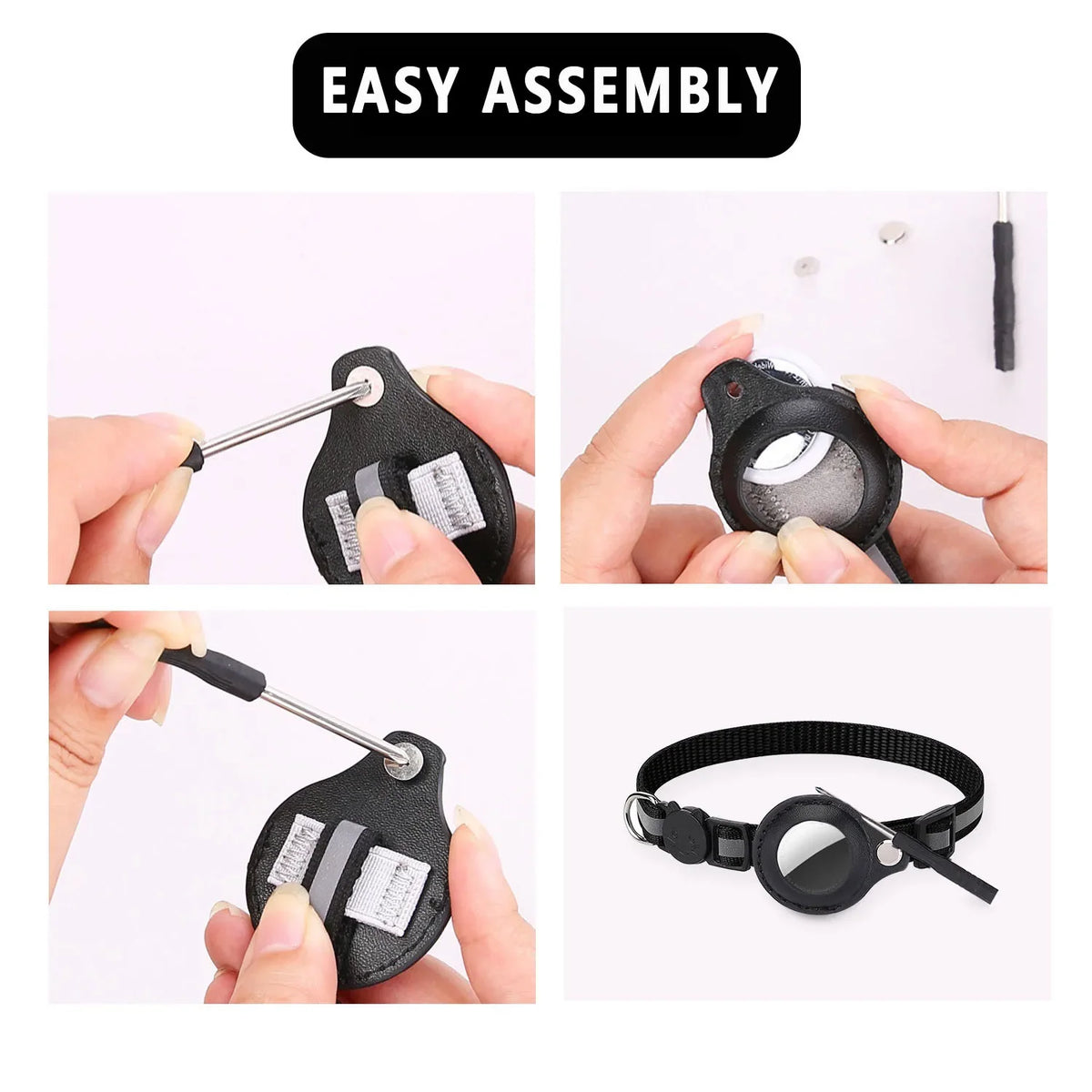 Reflective Breakaway Cat Collar with Apple AirTag Holder & Bell