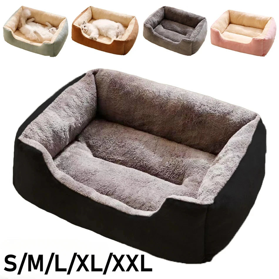 Orthopedic Plush Rectangular Cat & Dog Bolster Bed
