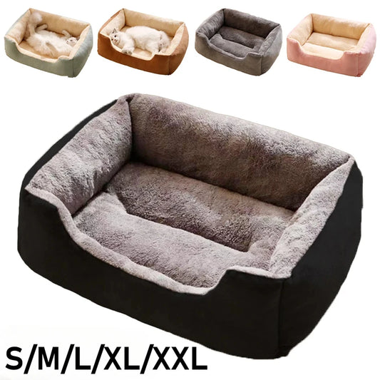Orthopedic Plush Rectangular Cat & Dog Bolster Bed