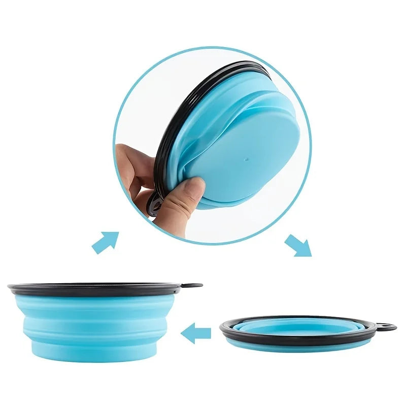 Portable Collapsible Silicone Travel Pet Food & Water Bowl