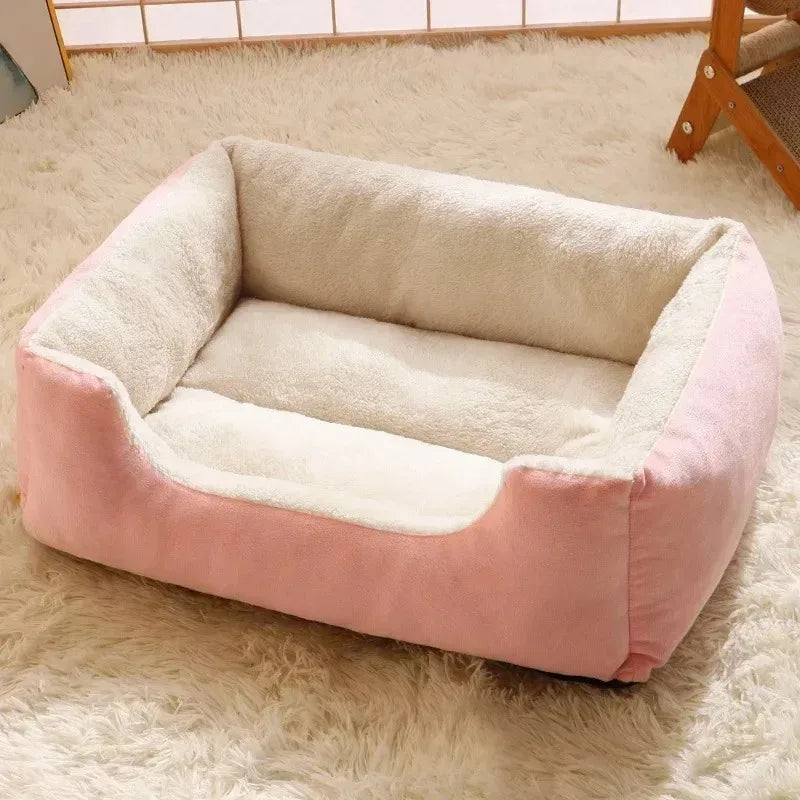 Orthopedic Plush Rectangular Cat & Dog Bolster Bed