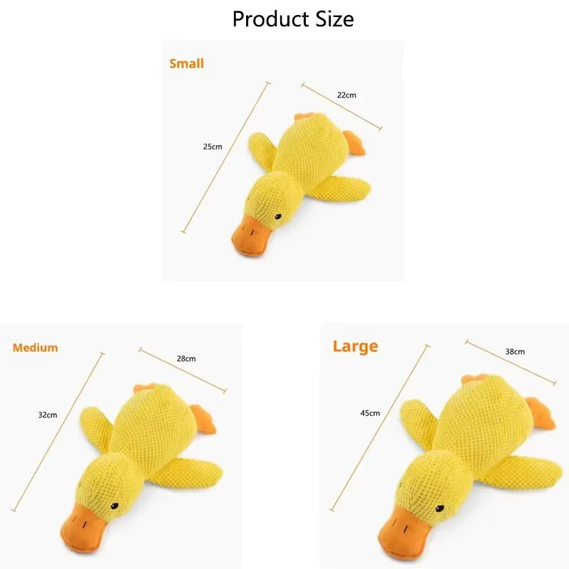 Soft Hugging Yellow Duck Plush Companion & Anxiety-Relieving Dog Toy