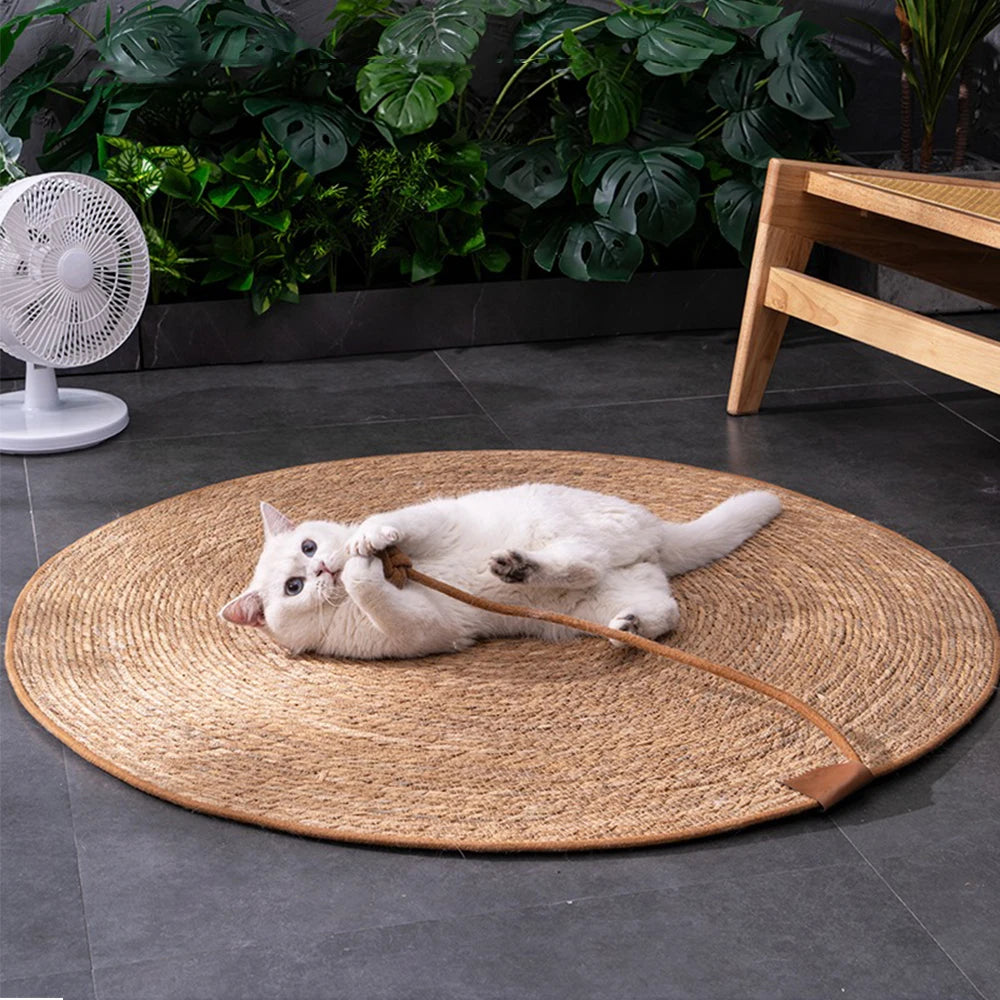 Rattan Cat Scratching Mat & Furniture Protector Pad