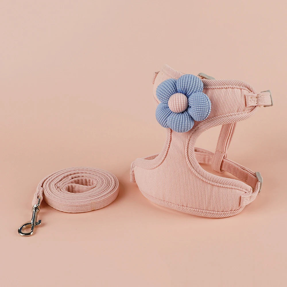 Breathable Mesh Cat Harness and Leash Set with Cute Straps