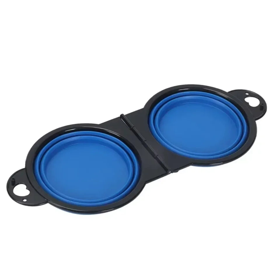2-in-1 Foldable Dual Pet Travel Food & Water Bowl