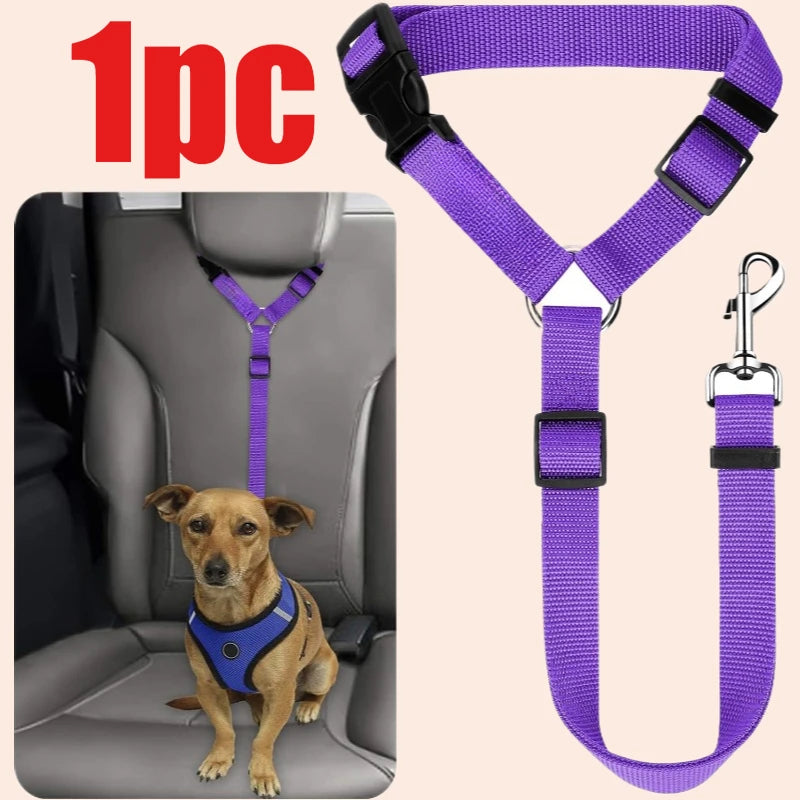 Adjustable Nylon Pet Car Seat Belt & Safety Lead Leash