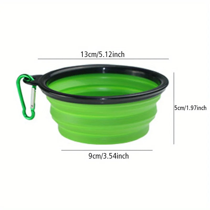 Portable Collapsible Silicone Dog Travel Bowl with Clip