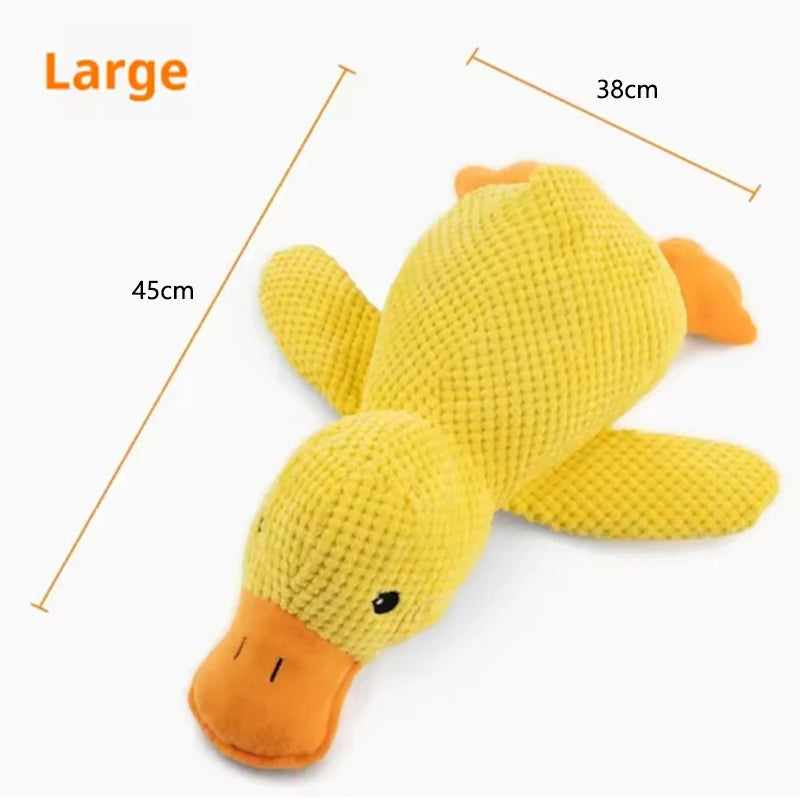 Soft Hugging Yellow Duck Plush Companion & Anxiety-Relieving Dog Toy