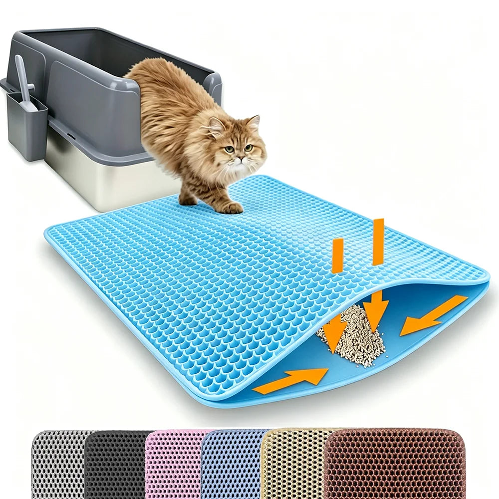 Double-Layer Waterproof Non-Slip Cat Litter Mat & Trapper