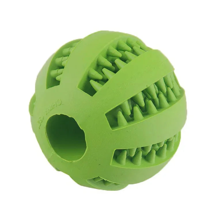 Bite-Resistant Dog Treat Dispenser & Tooth Cleaning Chew Ball