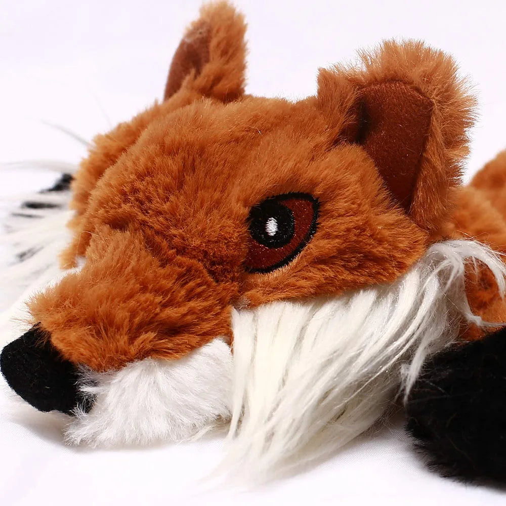 No Stuffing Plush Squeaky Dog Chew Toy with Crinkle Paper & Squeakers