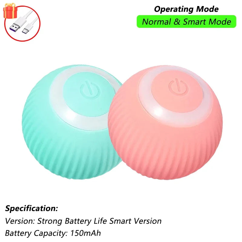 Automatic Rolling & Interactive Smart Cat Toy Ball with Faux Tail