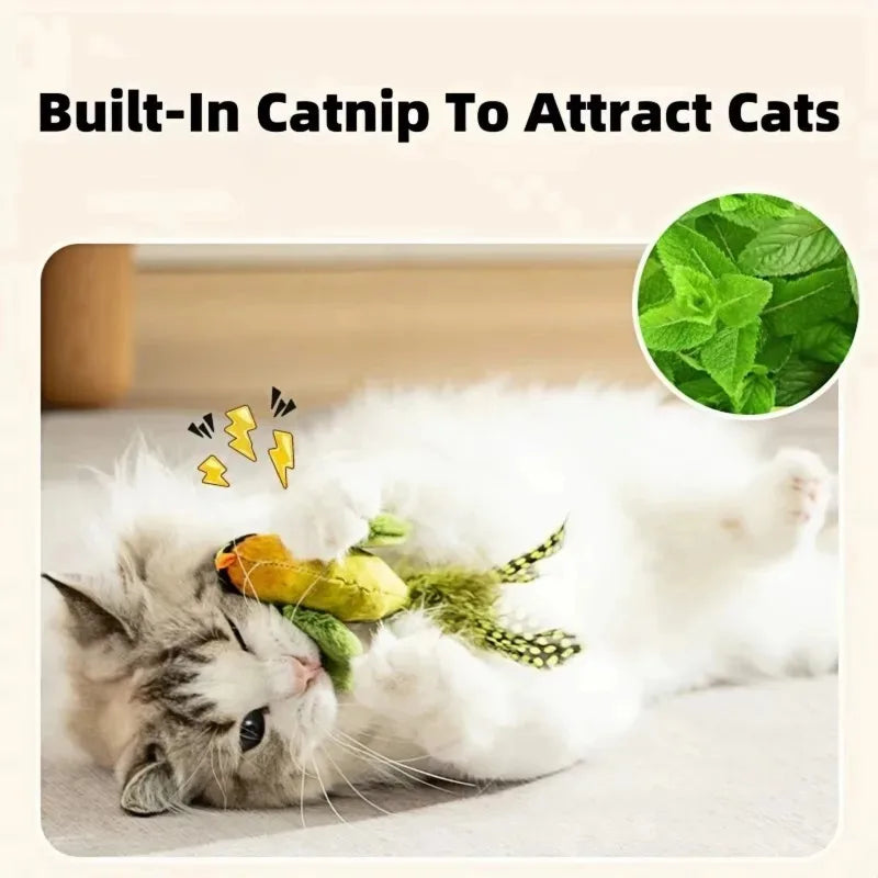 Interactive Sound-Emulating Bird Hanging Cat Toy for Boredom Relief