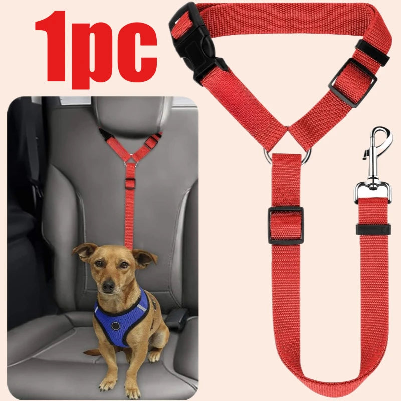 Adjustable Nylon Pet Car Seat Belt & Safety Lead Leash