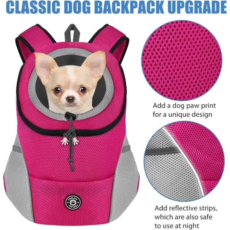 Breathable Front-Pack Adjustable Dog & Cat Travel Backpack Carrier