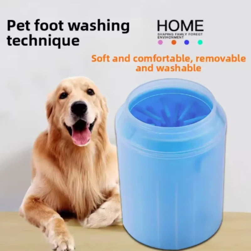 Portable Silicone Dog Paw Cleaner Cup & Gentle Foot Washing Brush