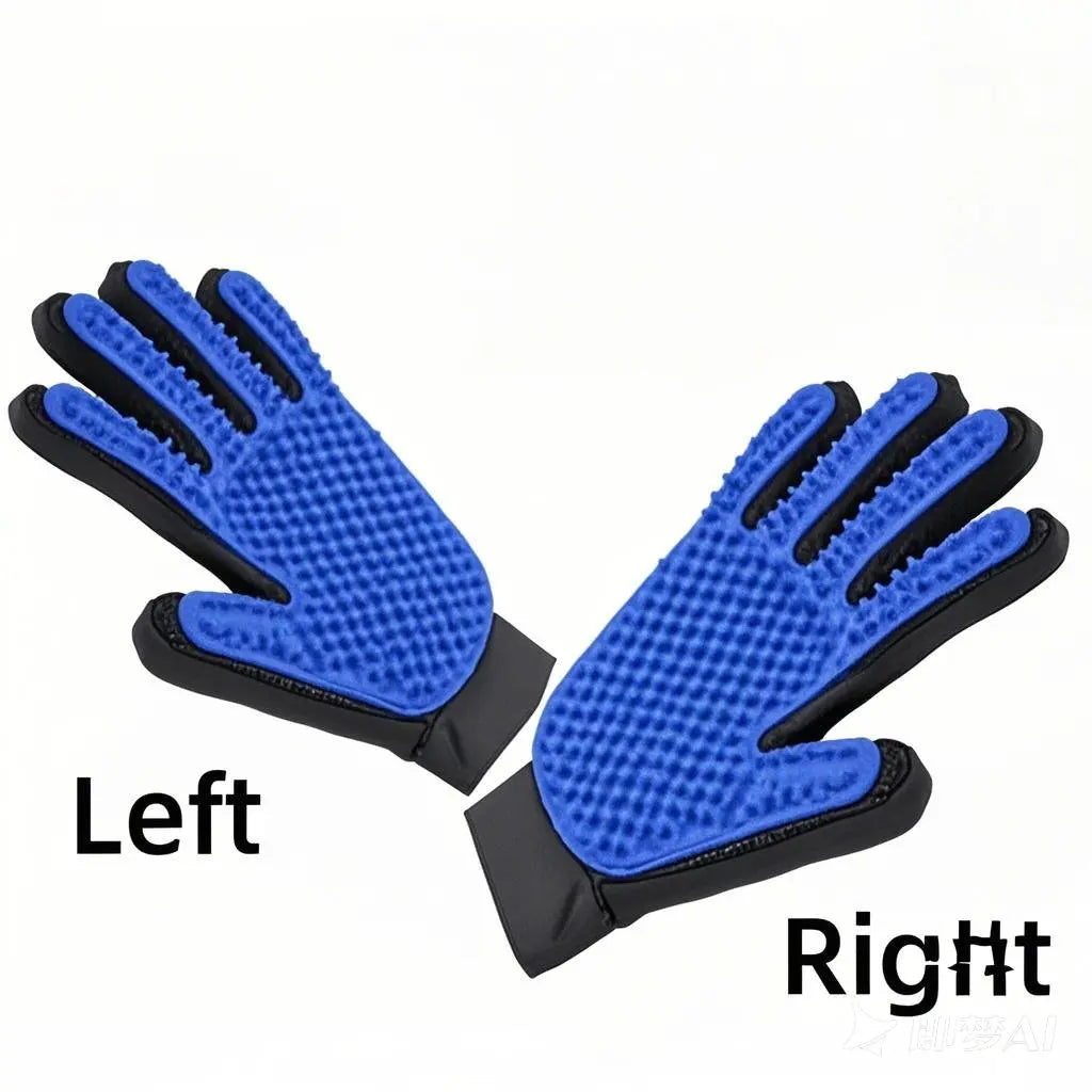 Deshedding Pet Grooming Glove & Gentle Massage Hair Remover for Cats & Dogs