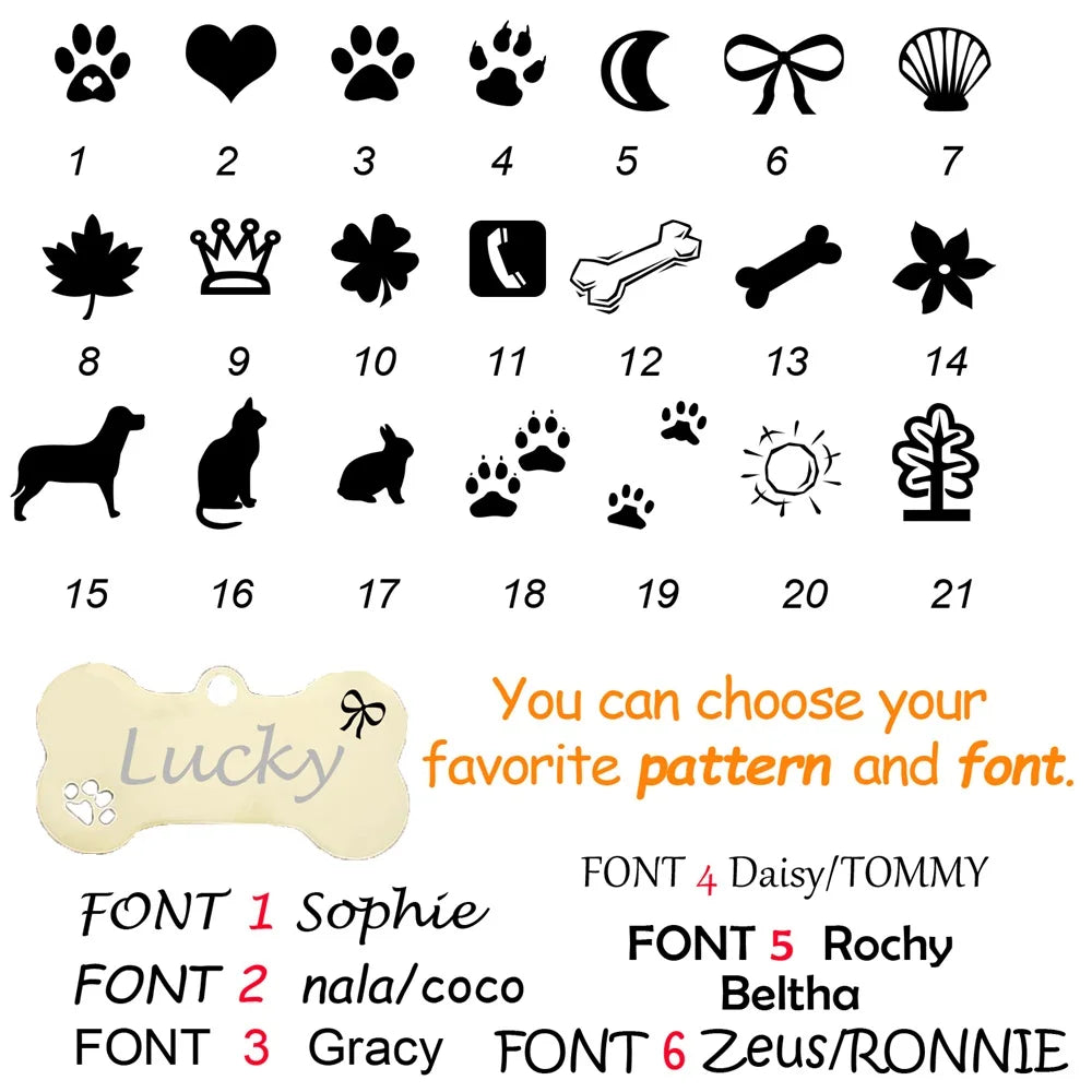 Custom Engraved Pet ID Tag & Personalised Dog & Cat Name Pendant Keyring