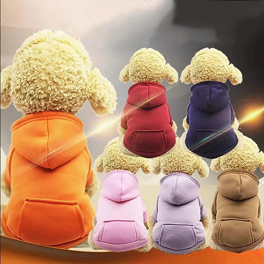 Warm Winter Fleece Dog Hoodie & Cute Puppy Sweatshirt Apparel