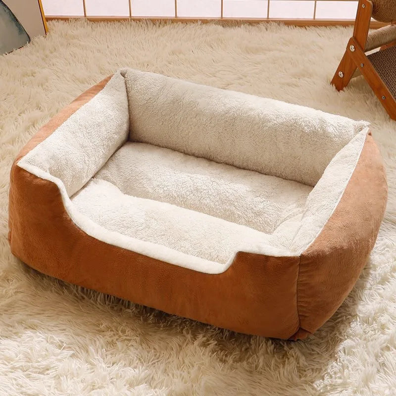 Orthopedic Plush Rectangular Cat & Dog Bolster Bed