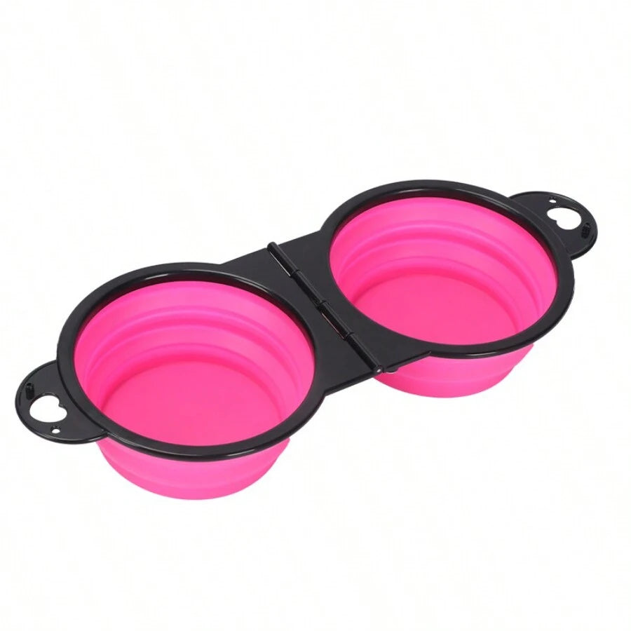 2-in-1 Foldable Dual Pet Travel Food & Water Bowl