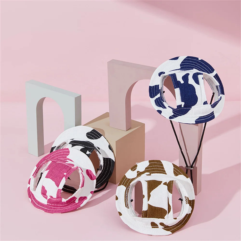 Adjustable Cute Printed Dog Hat & Puppy Sun Cap for Small Dogs