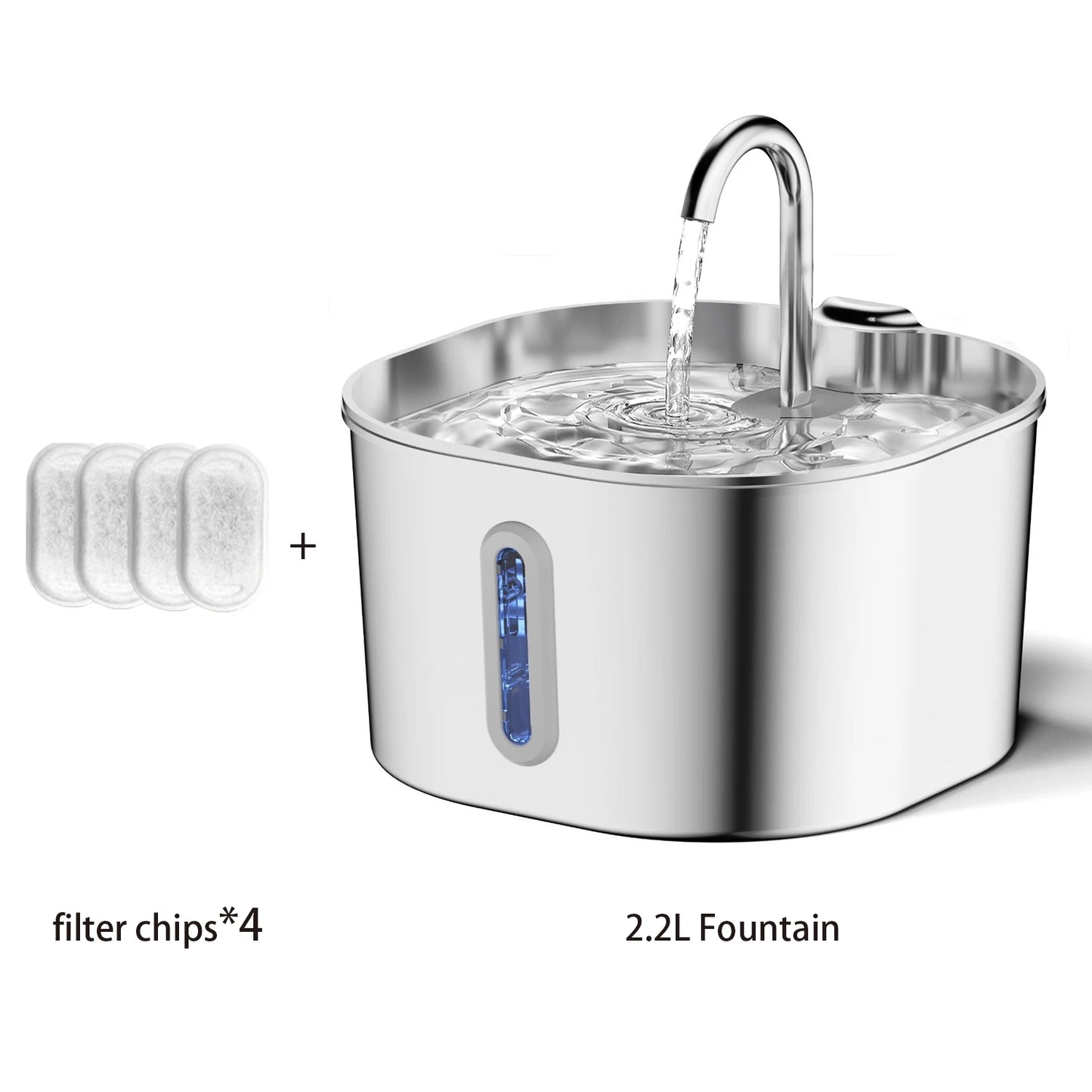 Stainless Steel 2.2L Automatic Cat Water Fountain & Pet Dispenser