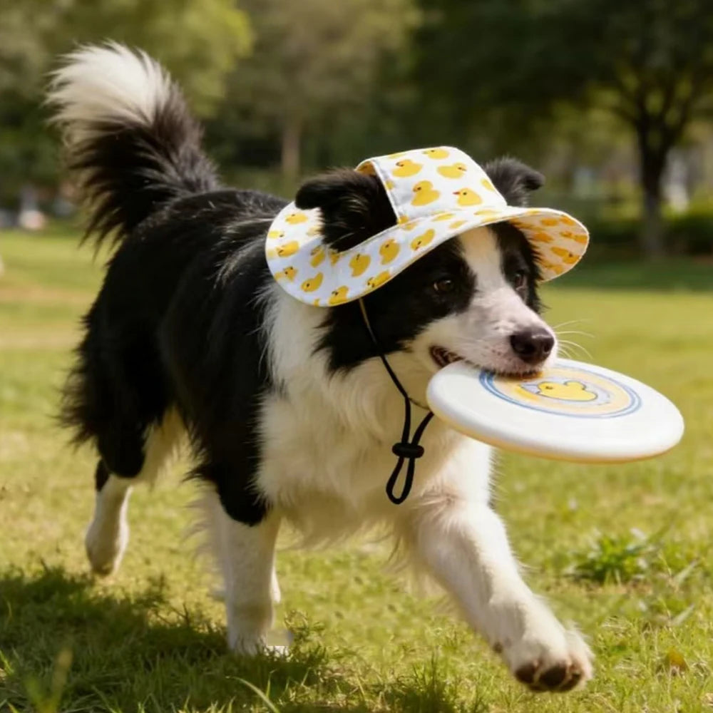 Adjustable Cute Printed Dog Hat & Puppy Sun Cap for Small Dogs