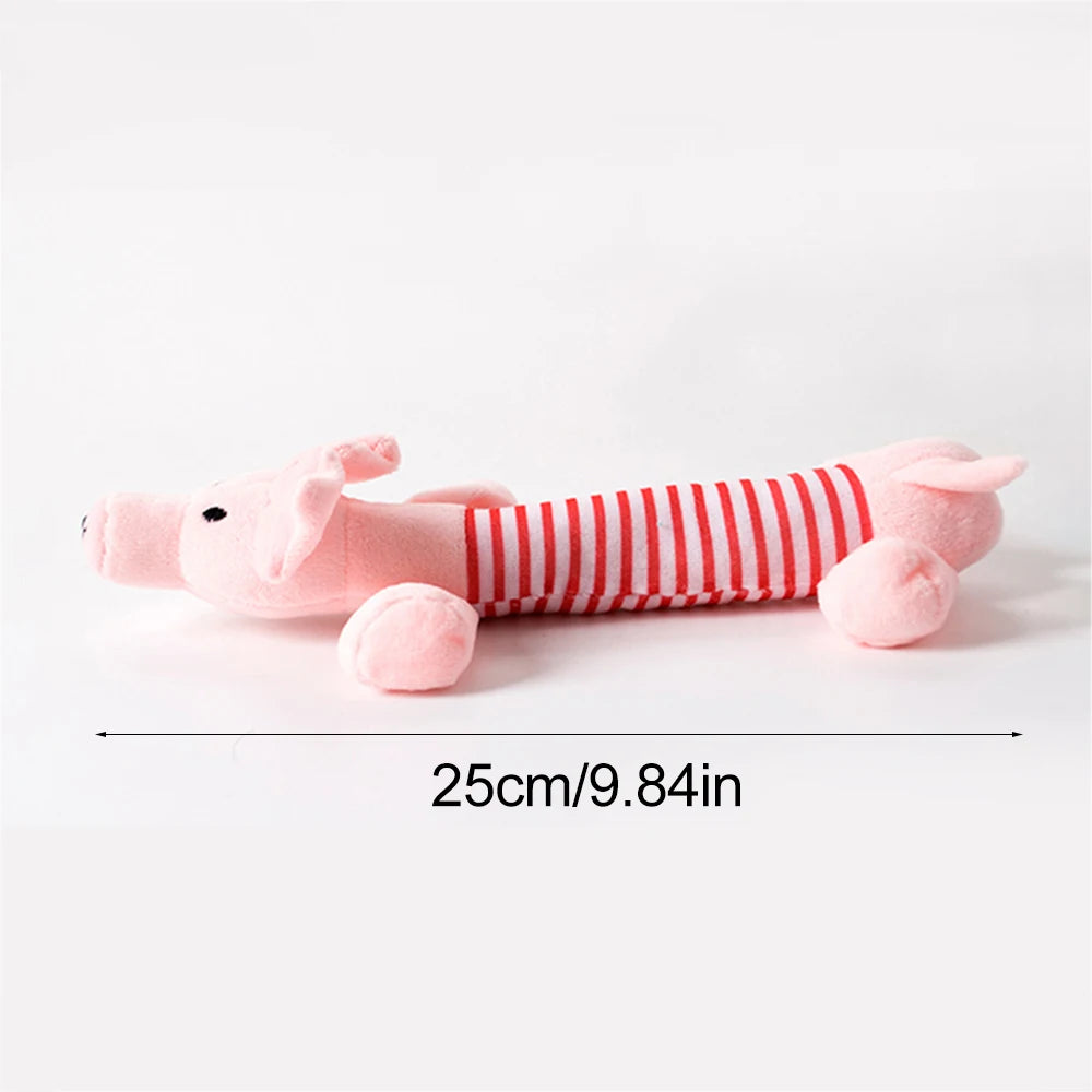 No Stuffing Plush Squeaky Dog Chew Toy with Crinkle Paper & Squeakers