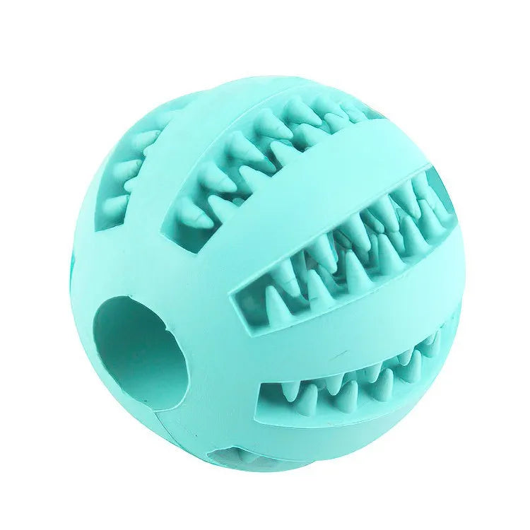 Bite-Resistant Dog Treat Dispenser & Tooth Cleaning Chew Ball
