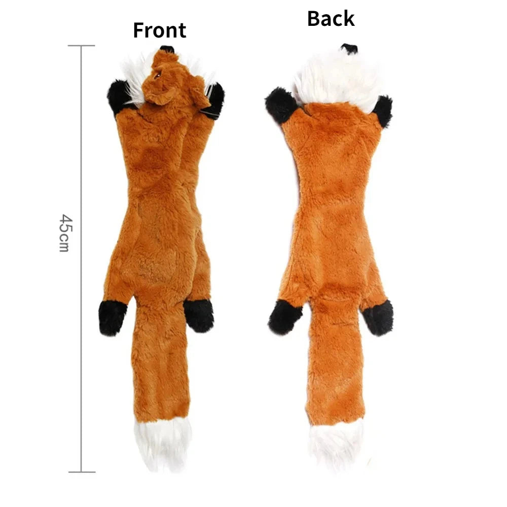 No Stuffing Plush Squeaky Dog Chew Toy with Crinkle Paper & Squeakers