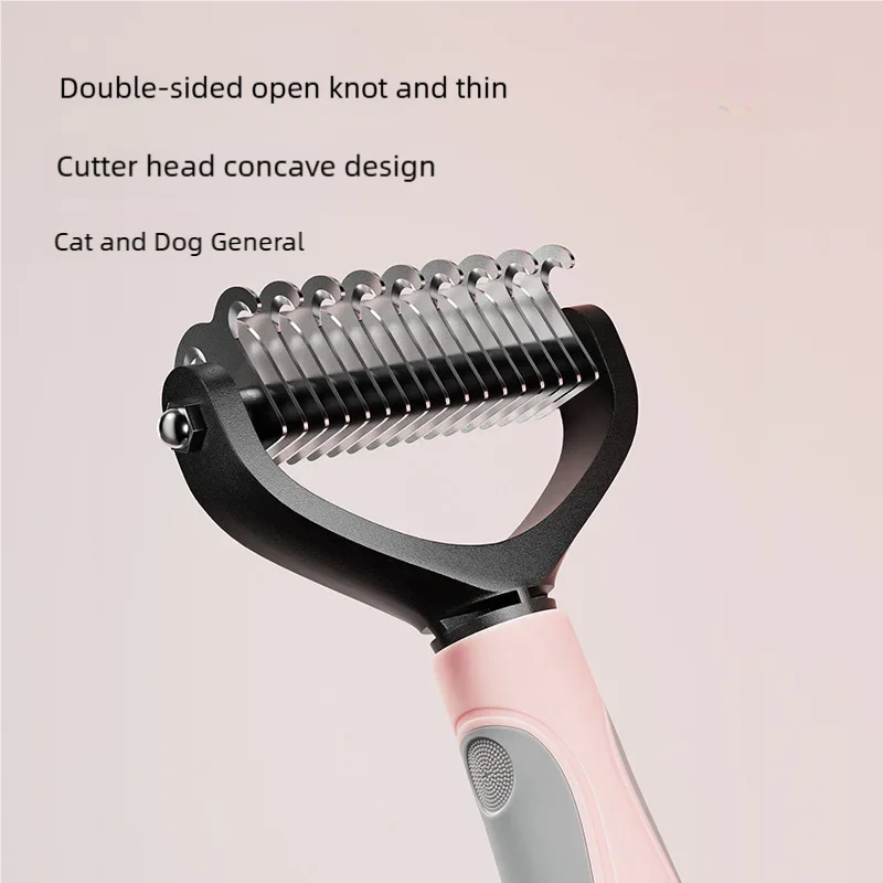 Double Sided Pet Deshedding Brush & Dematting Undercoat Rake